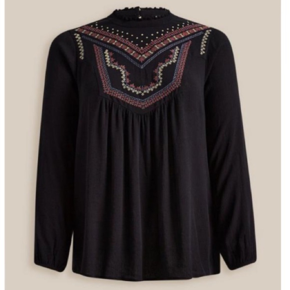 Torrid Long Gauzy Embroidered Flowy Top - 1X - 14/16 - NEW